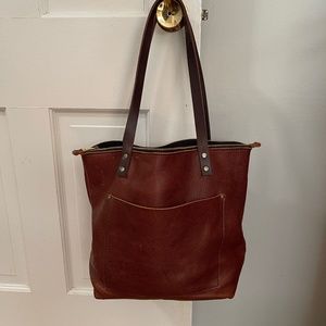 Portland Leather Goods Medium Zip Nutmeg Tote